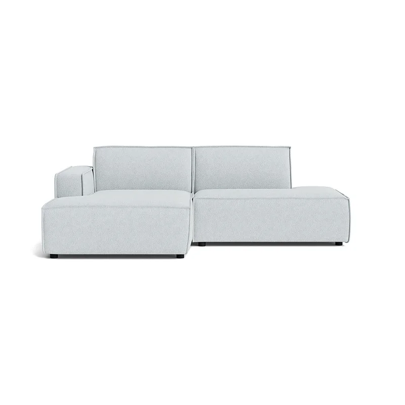 Lyon Lille Chaiselong Sofa, Venstrevendt Open End, Aragon Krystal Blå, Kompakt Design 247x160x80cm - Perfekt til Små Stuer & Lejligheder