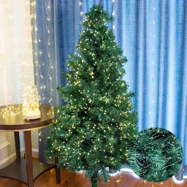 Julelys, 50 meter 500 LED utendørs vanntette juletrelys med 8 moduser fjernkontroll timer, lyslenke for hus hage ute inne jul