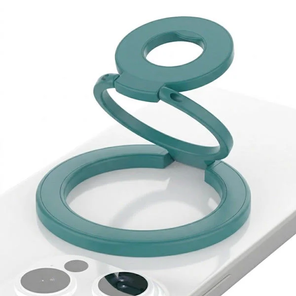 Foldable Double Magnetic Phone Ring Holder Dark green