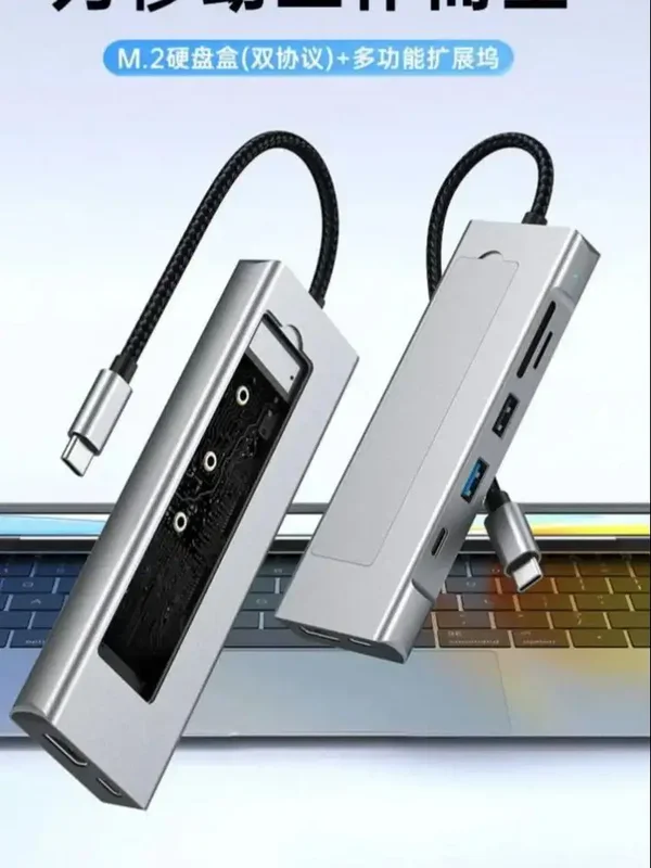 AliExpress - ﻿ KEBIDUMEI 8-in-1 M.2 SATA NVME SSD HUB USB-C Dockingstation SSD Typ-C zu 4K60Hz USB3.2 Splitter SD/TF Kartenleser Anschlüsse für Laptop