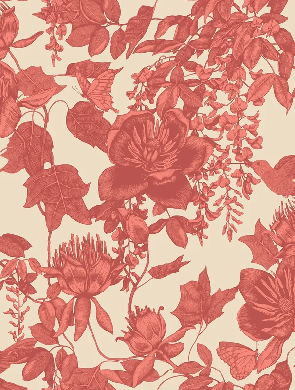 Tivoli Wallpaper - Cole & Son Sample / Red on Cream