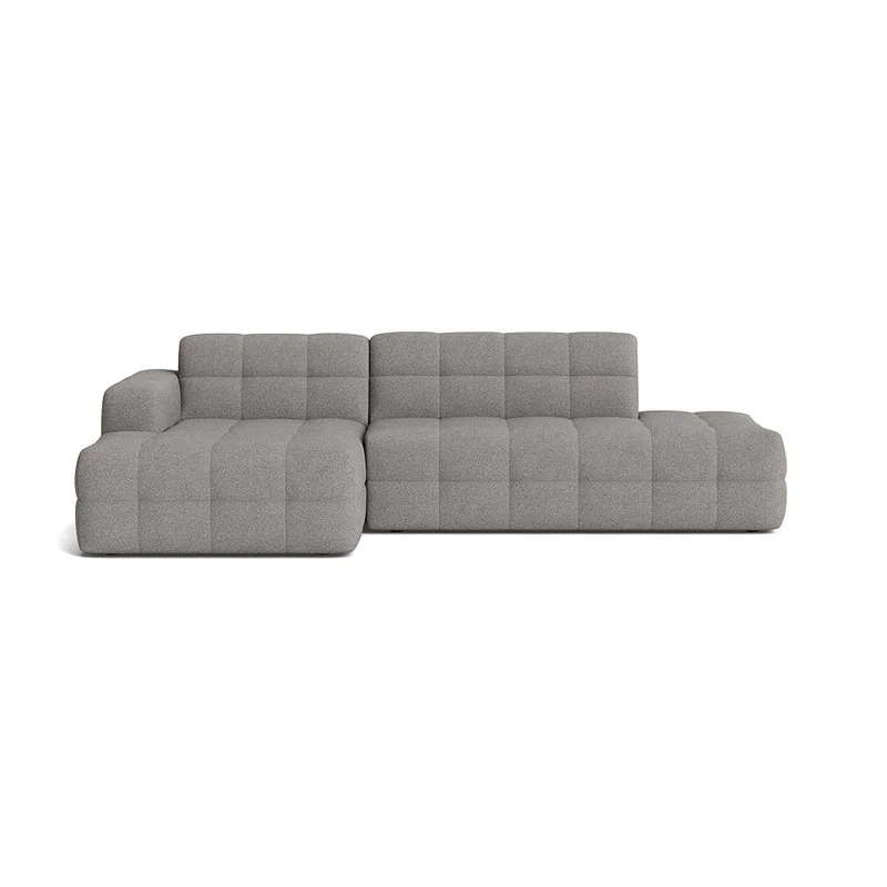 Paris chaiselong sofa, venstrevendt, Loop Grå - 282x162x77cm - Komfortabel Sofa med Open End - Grå Chaiselong Sofa