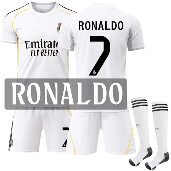 Real Madrid 2025/26 Hjemmedrakt for barn - Cristiano Ronaldo #7 Drakt Nr. 7 Ronaldo Nr. 7 Ronaldo No. 7 Ronaldo