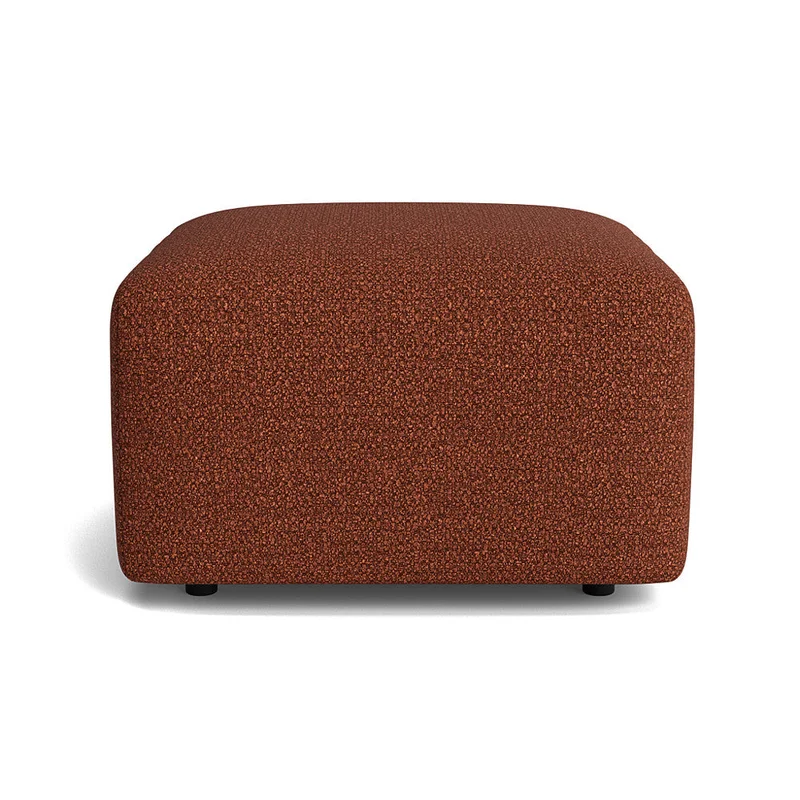 Friday Pouf Hocker in Raisa Kupfer, moderner Polsterhocker quadratisch, komfortable Sitzgelegenheit für Wohnzimmer, 44cm Höhe, edles Design.