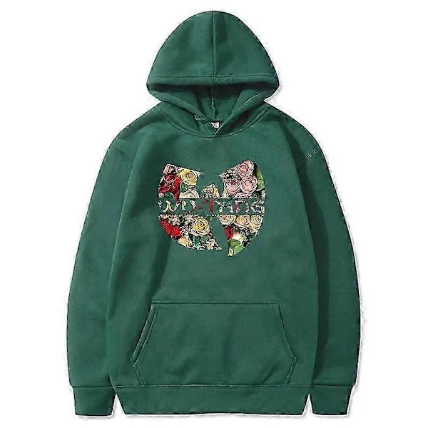Höst 2024 Ny Hip Hop Streetwear Mode Hoody Wu Tang Grafiskt Tryckt Fleece Tröja Casual Herr