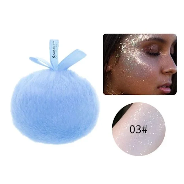 Plys Makeupbold Makeup Puder Puff BLÅ blå
