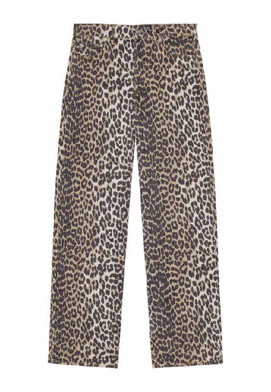 GANNI Print Izey Jeans Dam Brun 28