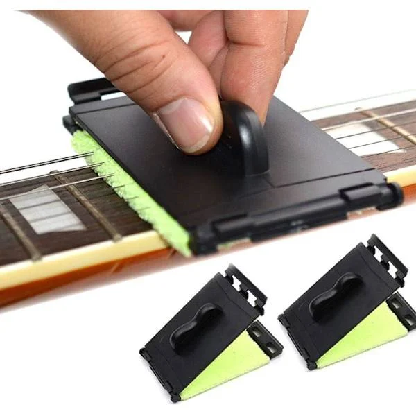 Gitarstrengrenser Gripebrett Klut Verktøy Skrubber for Rengjøringsvedlikeholdssett for Fiolin/Bass/Ukulele/Elektrisk Gitar og Andre Instrumenter 2-