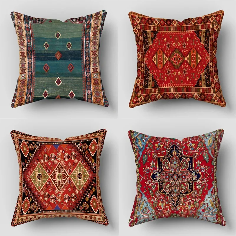 AliExpress - Perserteppich-Muster-Kissenbezug, Wohnzimmer-Sofa-Kissenbezug, modische dekorative Heimdekoration, 45 x 45 cm, zwei Seiten, kurzer Plüsch