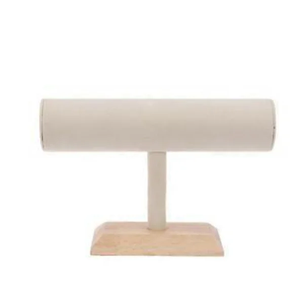 [RM]Jewelry Stand Wood T-shaped Rack for Women Home Use 21.50x14.50x6.50cm Protection Against Scratches and Splashes 1Set