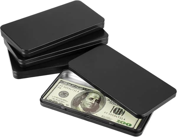 4 Pieces Black Metal Cash Box Money Box With Lid