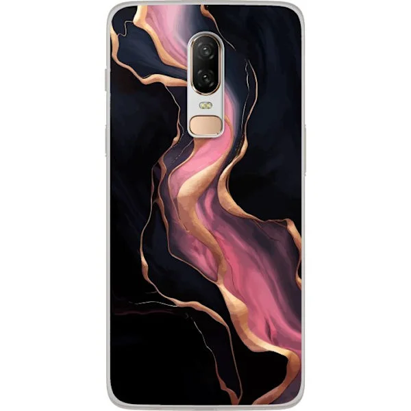 Kompatibelt Mobilskal till OnePlus 6 Marmor Mönster Lyx Design Natur