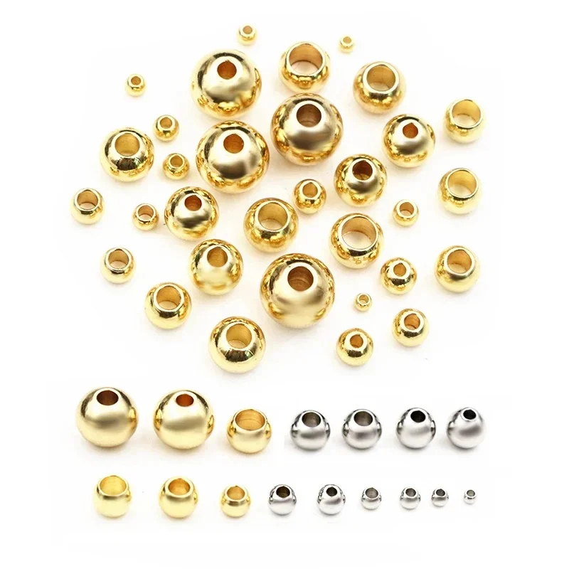 AliExpress - 30-100 stuks 2-8mm roestvrij staal goud kleur spacer kralen charme losse kraal DHZ armbanden ketting kralen voor sieraden maken bedels