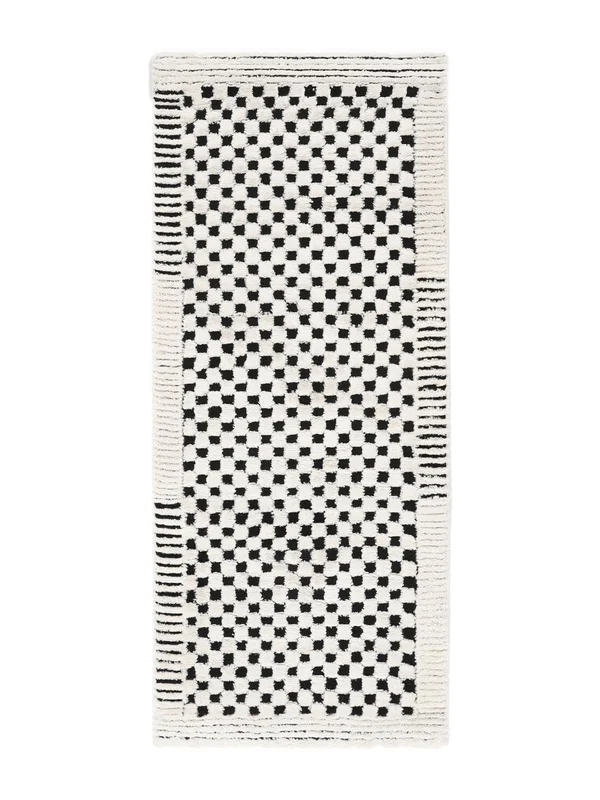 Gambit Cream White/Black Runner Rug Small Oeko-Tex