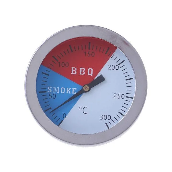 Røgetermometer til grillkul, grilltermometer med temperaturmåler, 52 mm