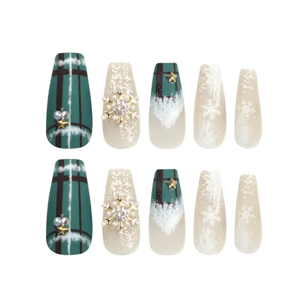 Julnageltippar - Bärbara nageltippar, lösnaglar, långa bärbara nageltippar