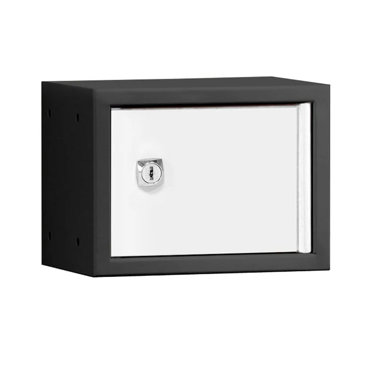 Værdiskab CUBE, sort med hvid dør, 150x200x150 mm