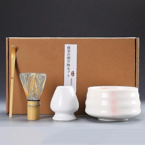 4 kpl/setti perinteinen Matcha-setti bambukeraaminen Matcha-kulho vispilällä BY-FX-4