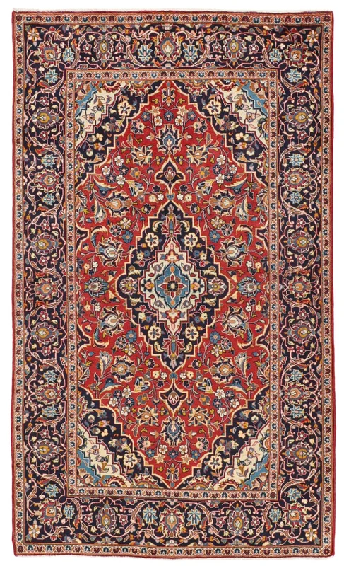 Kashan Rug Hand Knotted 150X245 Dark Red/Brown