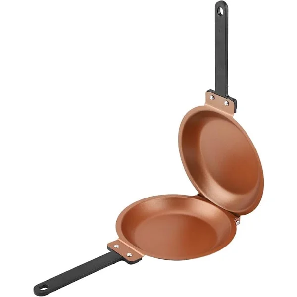Dubbelsidig stekpanna, non-stick stekpanna med dubbelsidig vändbar design, stekpanna för ägg och pannkakor för köket