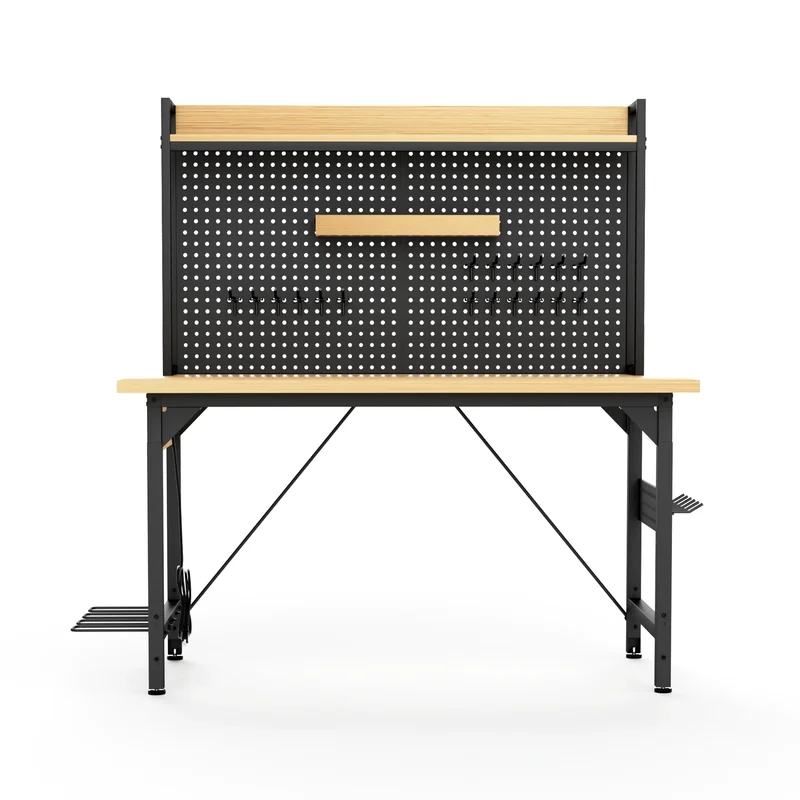 AliExpress - Banc de travail, table de travail de garage, poste de travail mobile, banc de travail en bois réglable de 120 cm avec panneau perforé, 