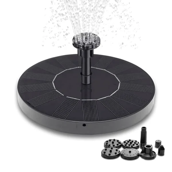【NX】Fontene - Solcelledrevet fontene / Vannfontene solcelle - 16 cm Svart