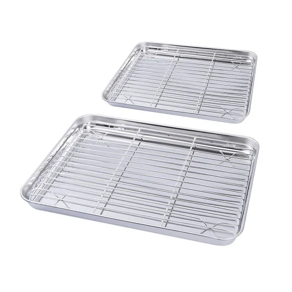 2 stk. Ovn Grill rist Brødrister Ovn bakke Bagerist Halv bakke Pan Ovn Sikker kølerist 31X24X2.5CM 31X24X2.5CM