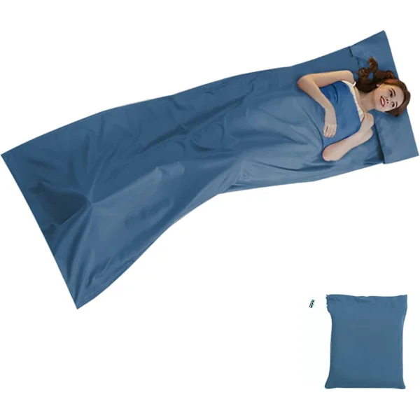 Travel Sheet, Lightweight Travel Sheet Sleeping Bag for Camping and Hiking, Blue, 75X210cm Mysterious Blue-FF- Mysterious Blue