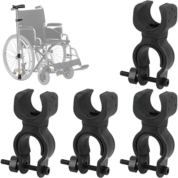 Käpphållare - Kryckhållare - 4 stycken - Universella kryckor Käppfäste - Gåstavshållare - Cykelklämma - U-formad klämma - Ficklamphållare