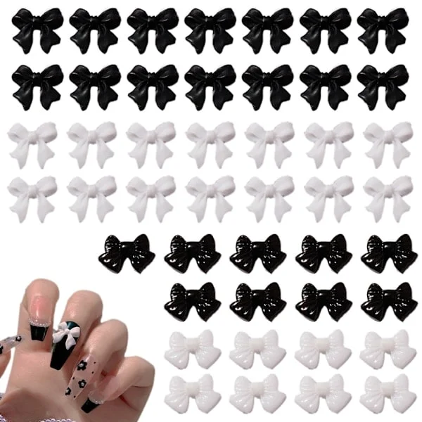200 st 3D rosett nagelkonstdekorationer, färgglada rosett nageltillbehör 3D rosetter nagelberlocker för harts flatba, TH
