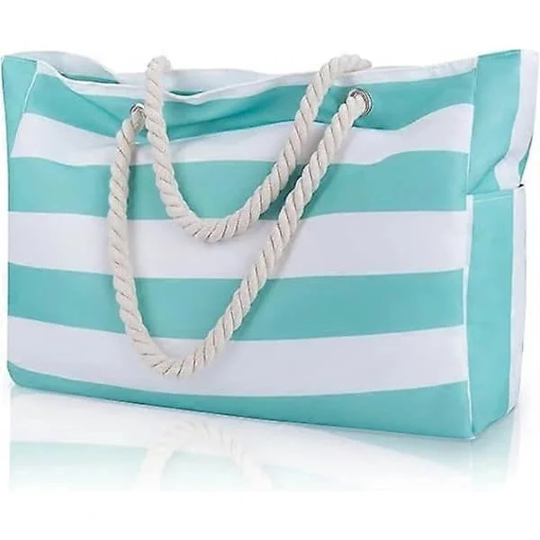 Large Women's Beach Bag with Zipper, Waterproof Summer Beach Bags with Pockets, Travel Bag for Women's Essential Holiday Items