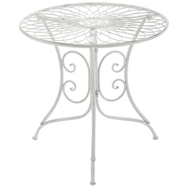 Round Side Table Jugendstil - Balkon Table - Weatherwast Design | Färg: Antik vit
