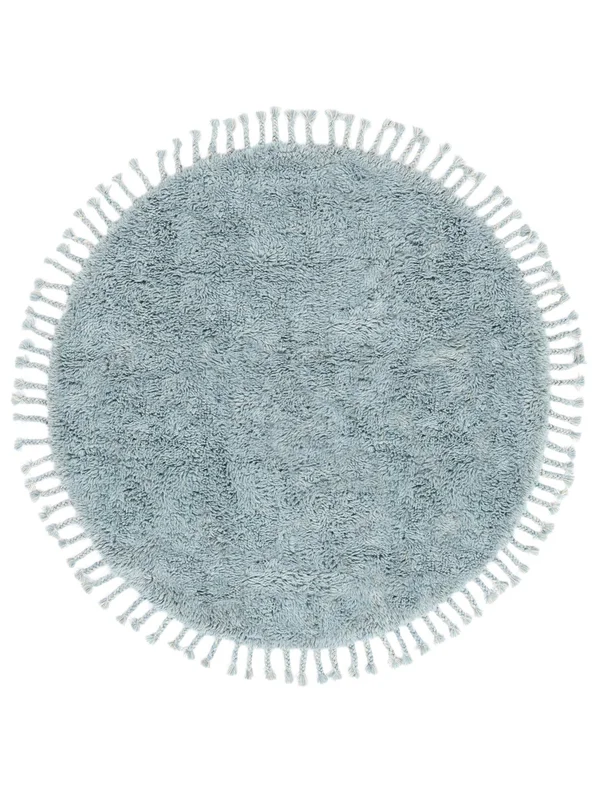 Shaggy Rug Wool Mela Shaggy Blue Round Small Oeko-Tex
