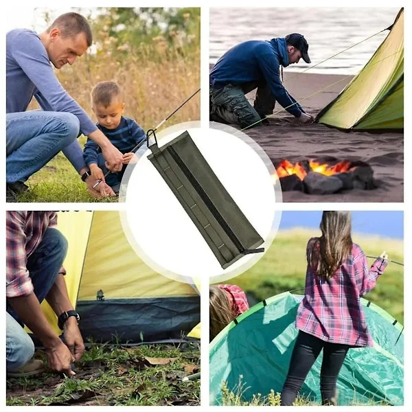 Oppbevaringspose for Campingutstyr Vanntett Lomme Campingutstyr Oppbevaringspose for Plugger Heavy Duty Oxford Motstandsdyktig ArmyGreen