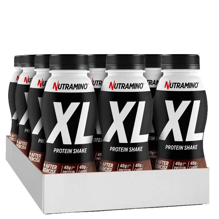 Gainer Nutramino Fitness Nutrition 12 x Nutramino Protein XL Shake, 475 ml, Chokolade - Bodyman.dk