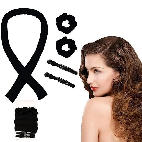Heatless Curls, DIY Non-Slip Heatless Curling Ribbon with Hairpin, Silk Hair Curler, Wavy Heatless Curling Ribbon Does Not Damage Your Hair
