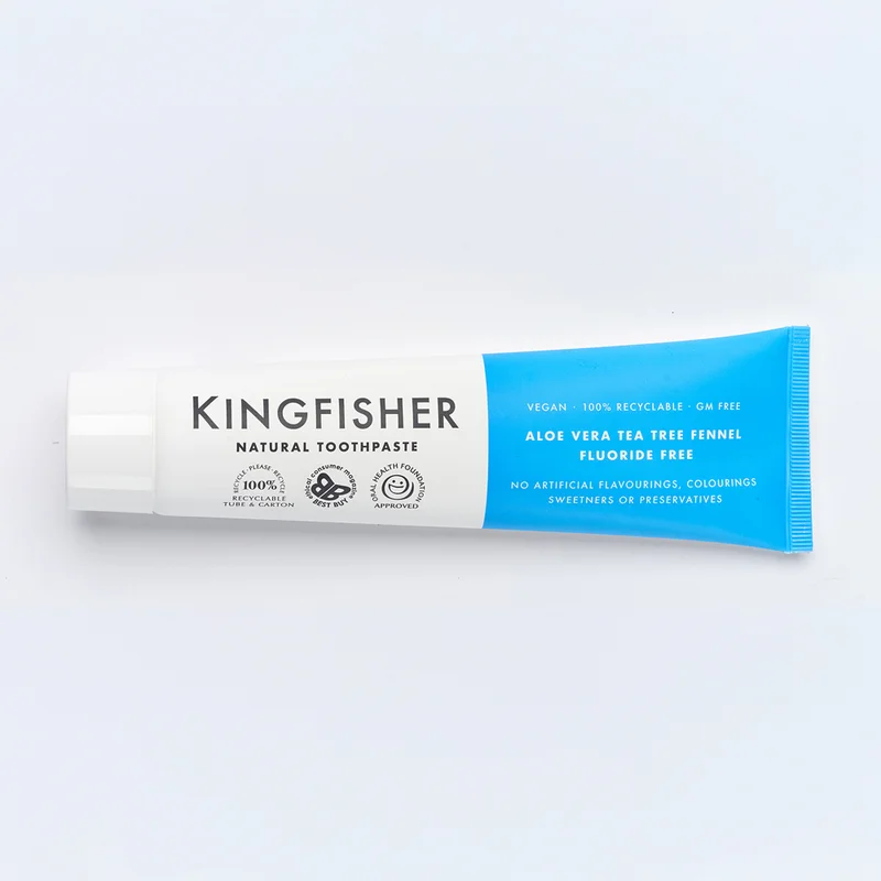 Kingfisher Tannkrem Aloe Vera, Tea Tree & Fennel Uten Fluor, 100 ml