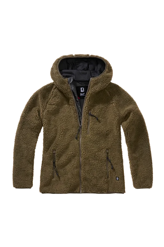 Brandit Teddyfleece Hood Jacka Dam Olivgrön M