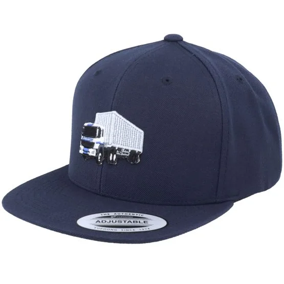 Kiddo Cap - Blå snapback Caps - Kids Truck Container Navy Snapback @ Hatstore