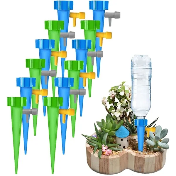 12-pack automatisk bevattningssprinkler, justerbar enkel bevattning, bevattning för krukväxter, växter, blommor, trädgård, krukväxter