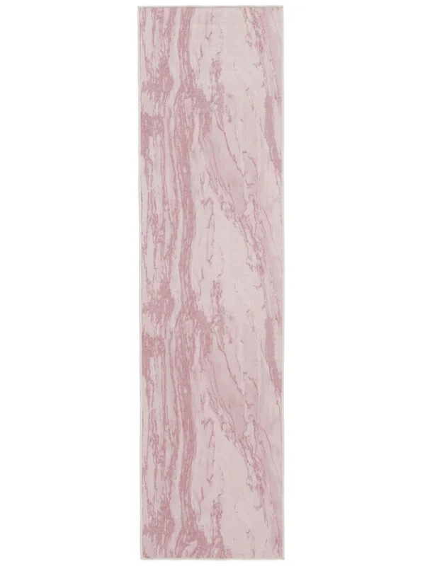 Marble Stone Lavable 80X300 Piccolo Rosa Passatoia Tappeti Cotone Tappeto