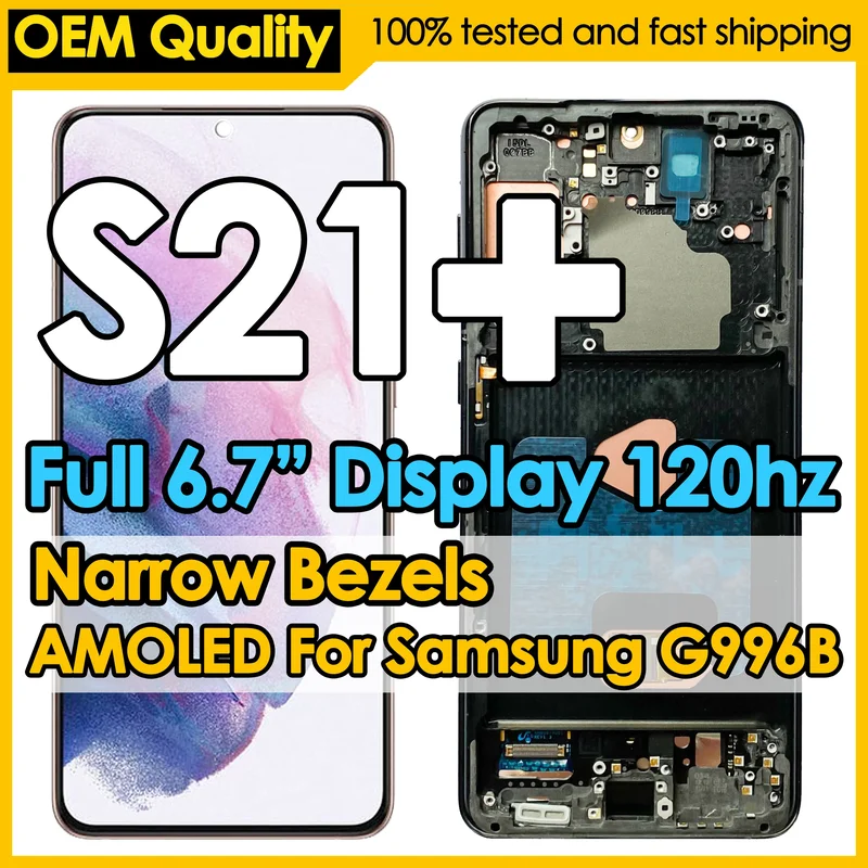 AliExpress - OEM dynamique AMOLED pour Samsung Galaxy S21 plus S21 + remplacement de l'écran d'affichage G996B G996U LCD tactile numériseur assemblée 