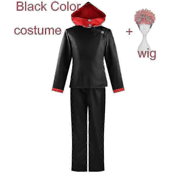 Anime Itadori Yuji Cosplay Kostym Jujutsu Kaisen Yuji Itadori Kostym Peruk Fest Halloween Toppar Byxor L