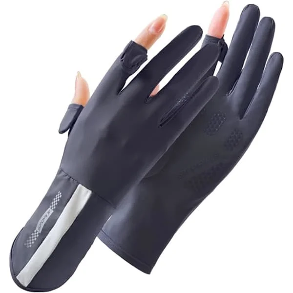 UV-hansker Kjørehansker, Hel finger UV-hansker Solhansker, Tynne hansker UV-lys Hansker Dame Sykkelhansker, Marineblå