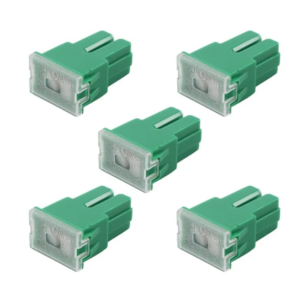 5 x Grønne 40A Plug-in Blad PAL Bilsikringer