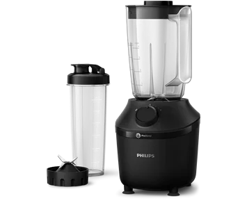 Philips 3000-serie Mixer HR2041/41 - Svart - Effektiv blender med plastbehållare & to go-flaska