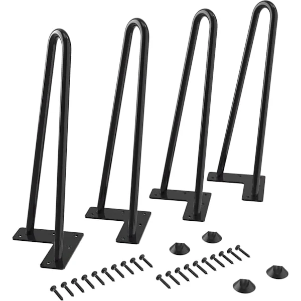 30 cm Hairpin Table Legs Max Support 158 kg with Protective Feet for Furniture Legs, Coffee Table Legs, Bench Legs, Chair Legs