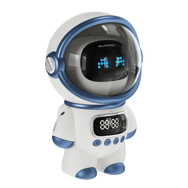 Astronaut Högtalare AI Intelligent Röst Bluetooth Högtalare Klocka Liten Nattlampa Födelsedagspresent Vit