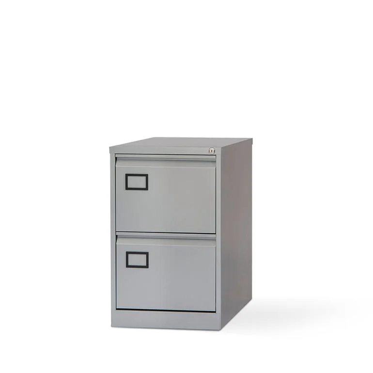 Bisley foolscap filing cabinet, 2 drawers, grey