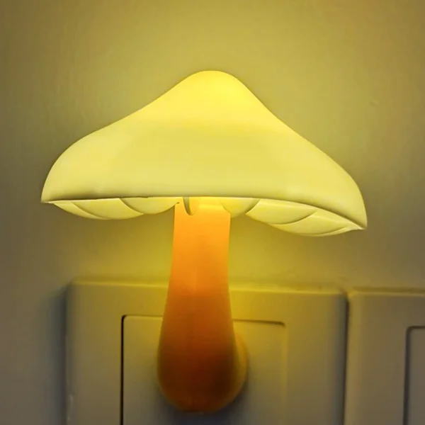 LED nattlampe med plugg, energibesparende nattlampe, søt sopp-nattlampe for voksne og barn, egnet for soverom og bad.